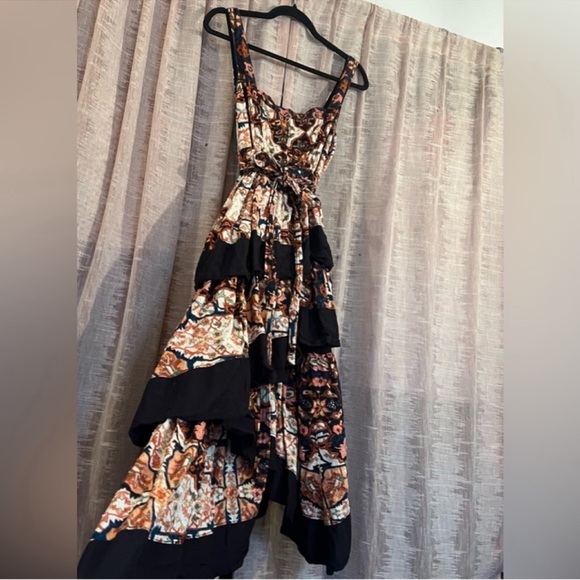 Anthropologie Square-Neck Printed Tiered Midi Dress, NEW - Picture 5 of 15